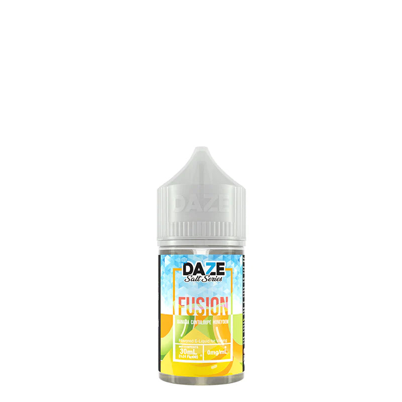 A 30ml bottle of ICED Banana Cantaloupe Honeydew 7 Daze Fusion Salt - Vaper Corner