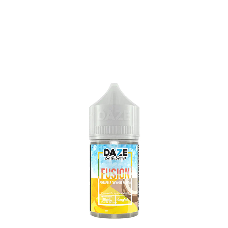 A 30ml bottle of ICED Pineapple Coconut Banana 7 Daze Fusion Salt  - Vaper Corner