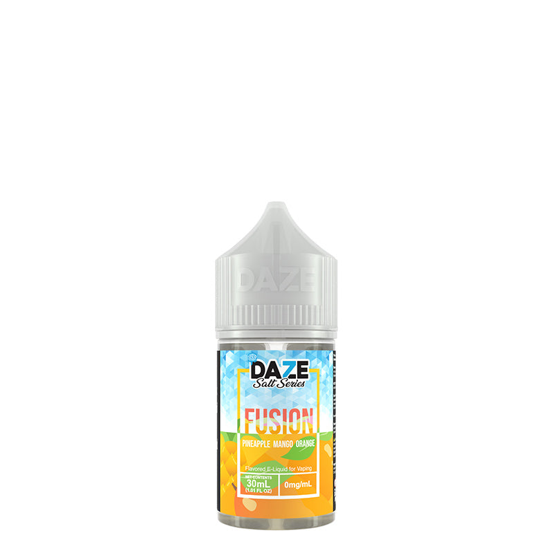 A 30ml bottle of ICED Pineapple Mango Orange 7 Daze Fusion Salt - Vaper Corner