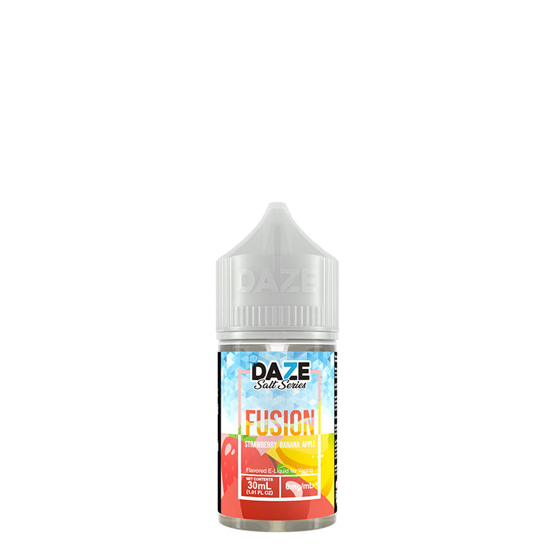 A bottle of ICED Strawberry Banana Apple 7 Daze Fusion Salt 30ml - Vaper Corner