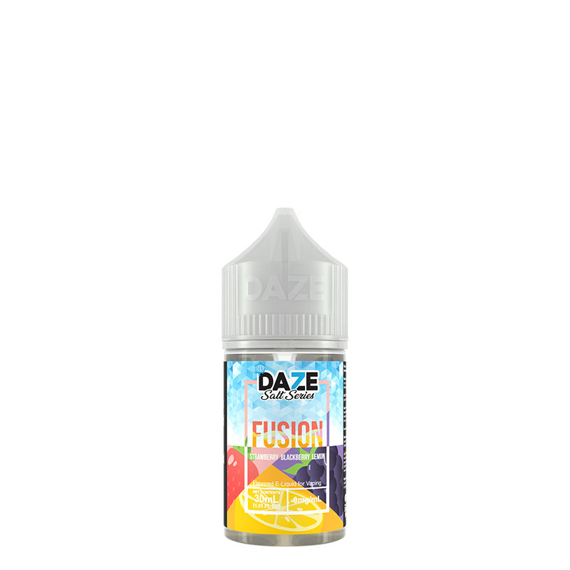 A 30ml bottle of ICED Strawberry Blackberry Lemon 7 Daze Fusion Salt - Vaper Corner