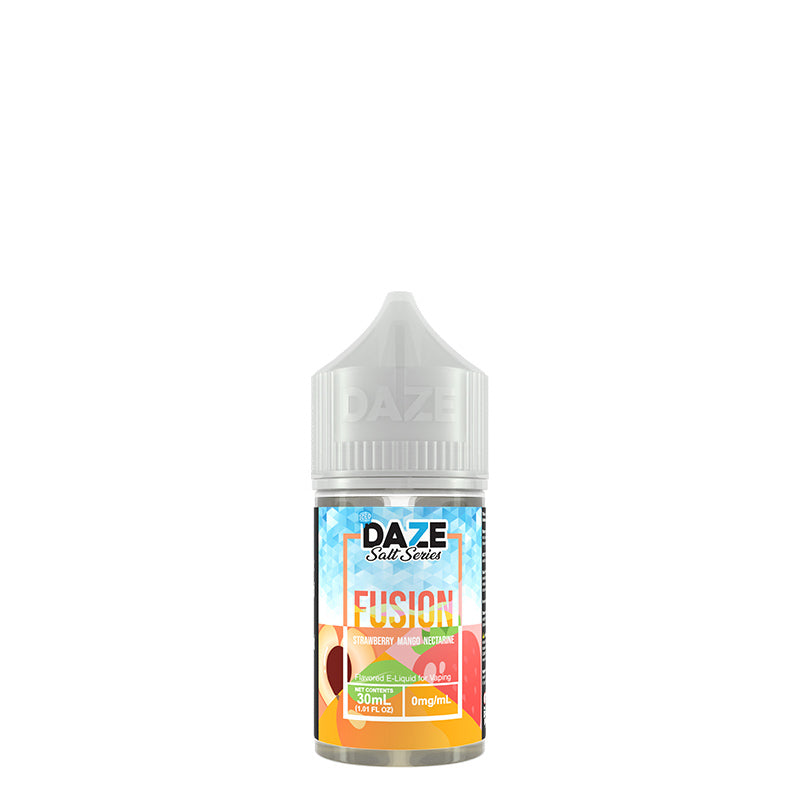 A 30ml bottle of ICED Strawberry Mango Nectarine 7 Daze Fusion Salt - Vaper Corner