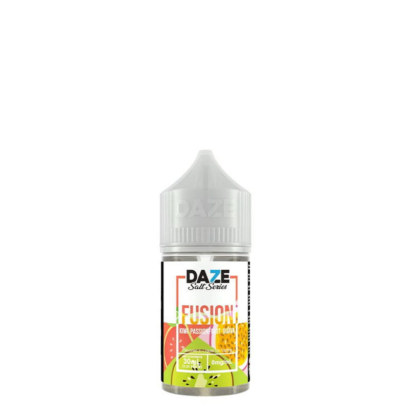 A 30ml bottle of Kiwi Passionfruit Guava 7 Daze Fusion Salt - Vaper Corner