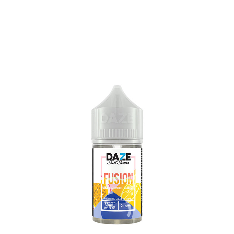 A 30ml bottle of Lemon Passionfruit Blueberry 7 Daze Fusion Salt - Vaper Corner