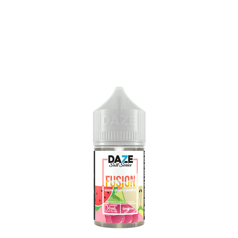 A 30ml bottle of Raspberry Green Apple Watermelon 7 Daze Fusion Salt - Vaper Corner