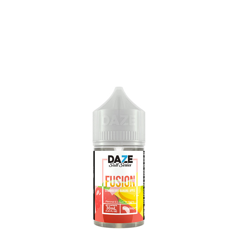 A 30ml bottle of Strawberry Banana Apple 7 Daze Fusion Salt - Vaper Corner