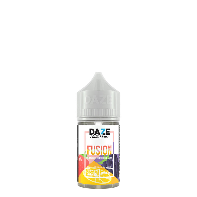 A 30ml bottle of Strawberry Blackberry Lemon 7 Daze Fusion Salt - Vaper Corner