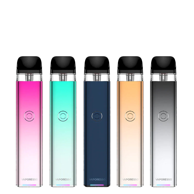 Five colors of Vaporesso XROS 3 Pod System with a firing button - Vaper Corner