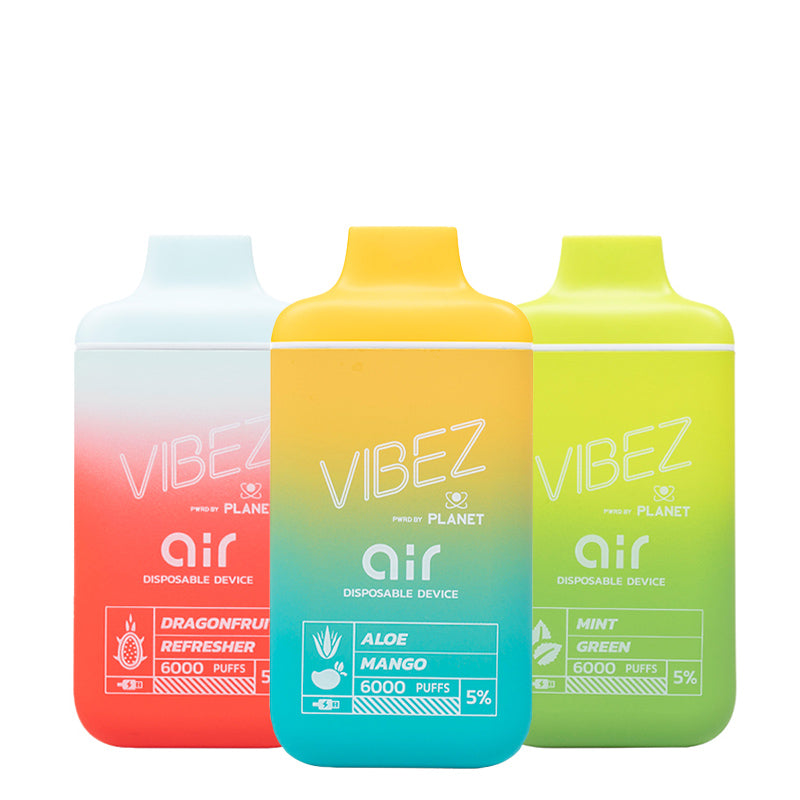 Three flavors of Vibez Air 6000 Disposable - Vaper Corner