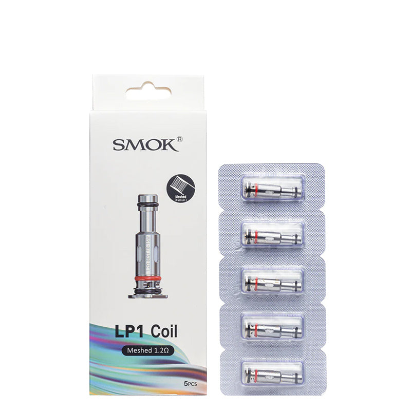 A box of SMOK LP1 Replacement Coils Meshed 1.2 ohm and a pack of five coils next to it - Vaper Corner