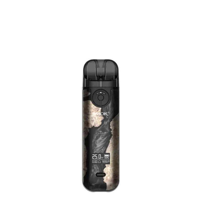 SMOK Novo 4 Kit Black Stabilizing Wood with OLED Display - Vaper Corner