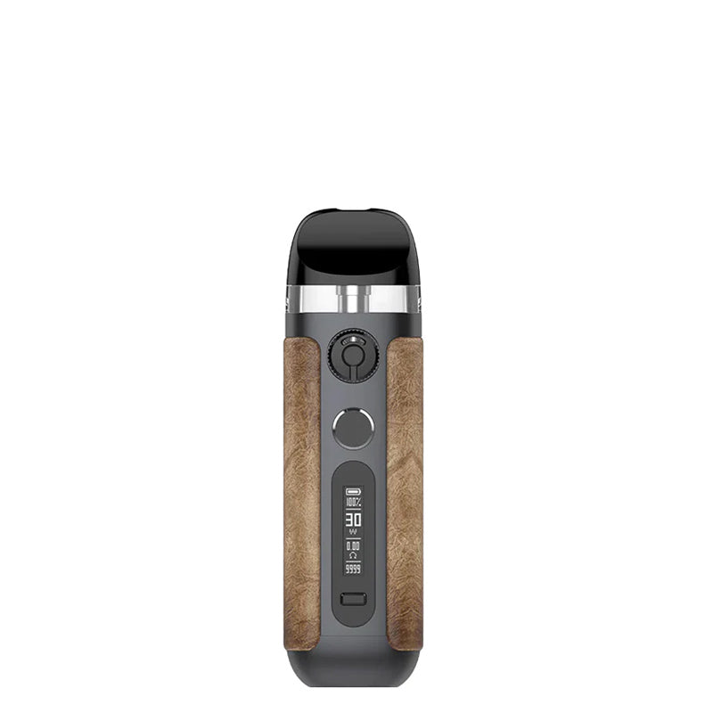 SMOK Novo 5 Pod System Kit Brown Leather with display screen and firing button - Vaper Corner