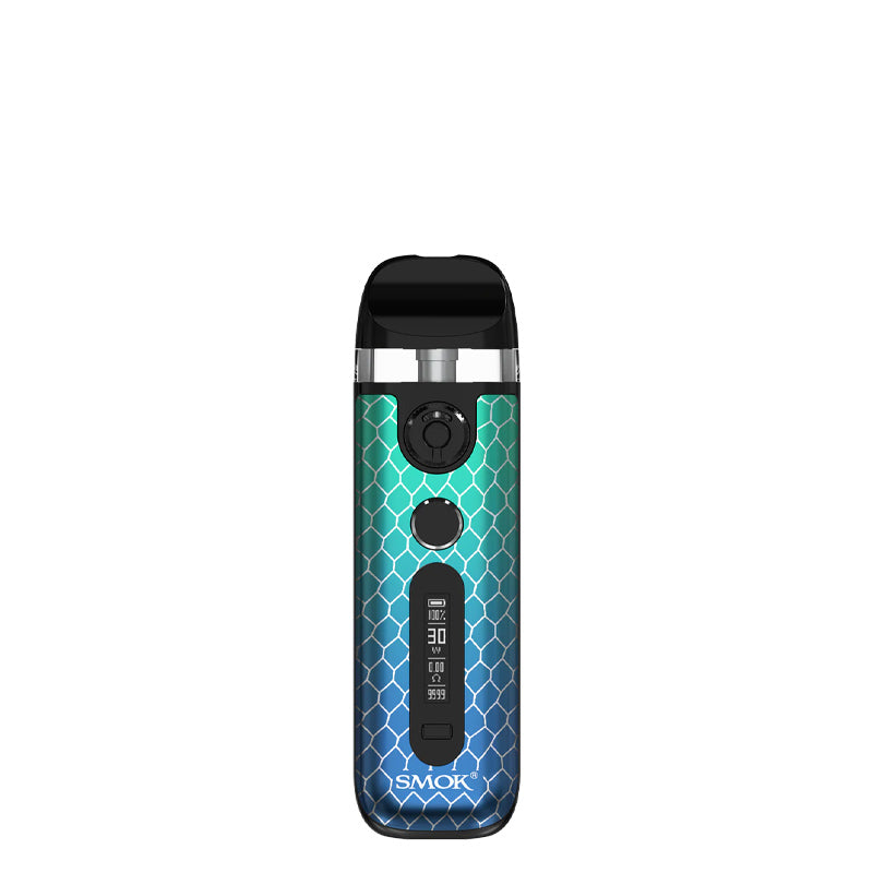 SMOK Novo 5 Pod System Kit Green Blue Cobra with display screen and firing button - Vaper Corner