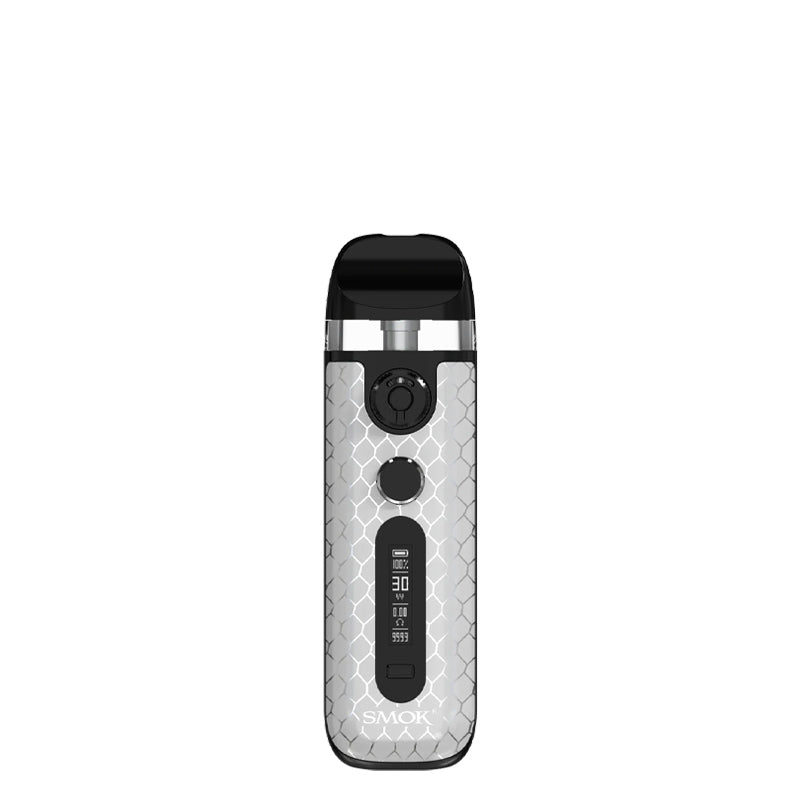 SMOK Novo 5 Pod System Kit White Cobra with display screen and firing button - Vaper Corner