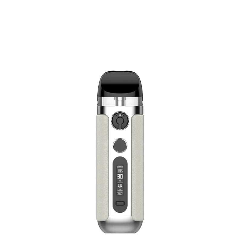 SMOK Novo 5 Pod System Kit Beige White Leather with display screen and firing button - Vaper Corner