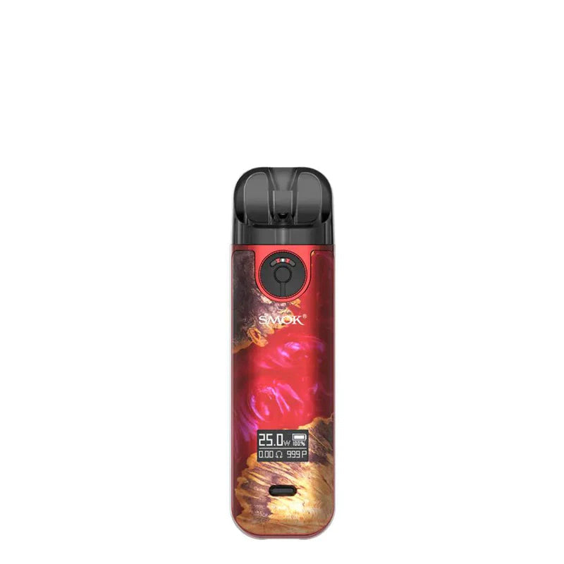 SMOK Novo 4 Kit Red Stabilizing Wood with OLED Display - Vaper Corner